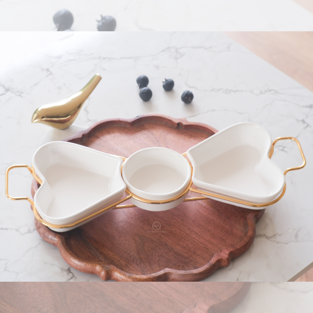 Elegant serving platter for chocolates, cookies and dry fruits.