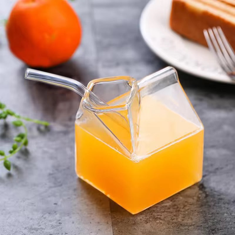 Glass Drinkware with Straw