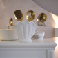 White Shell Cutlery Holder – Matte Ceramic Utensil Stand