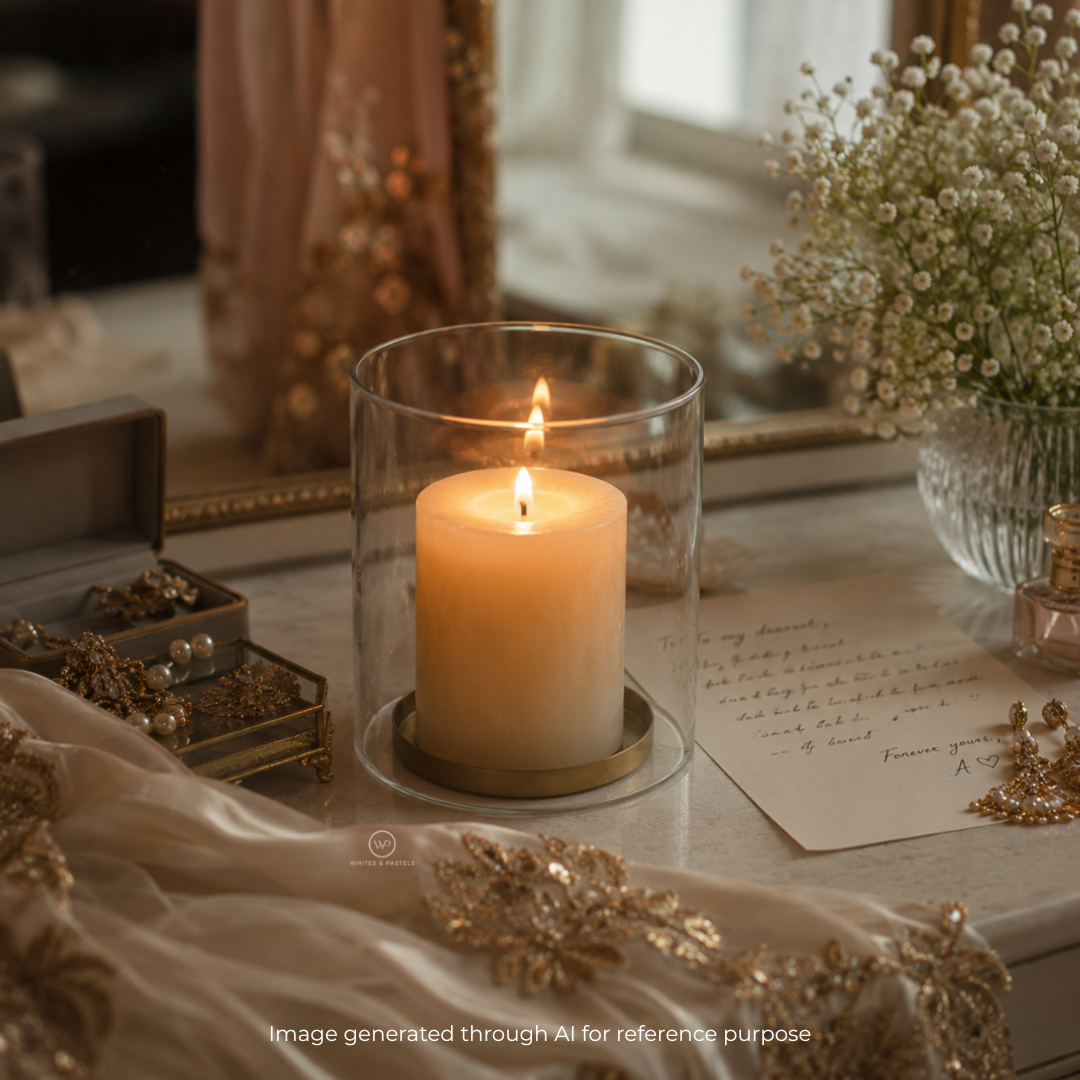Premium glass hurricane candle for festive décor
