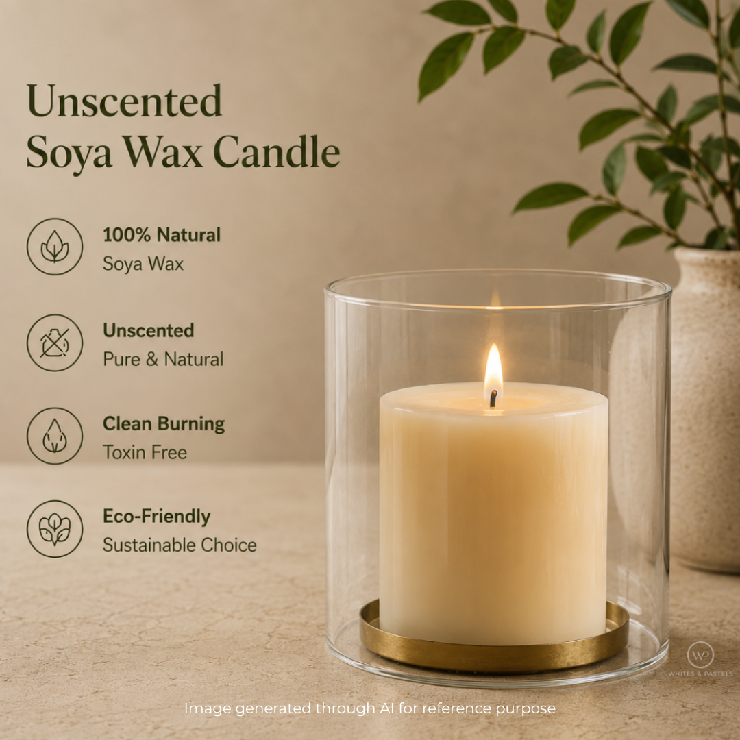 Premium home décor candle by Whites & Pastels
