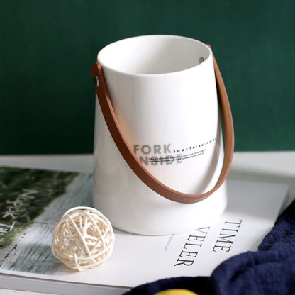 Cutlery Holder with Leather Strap