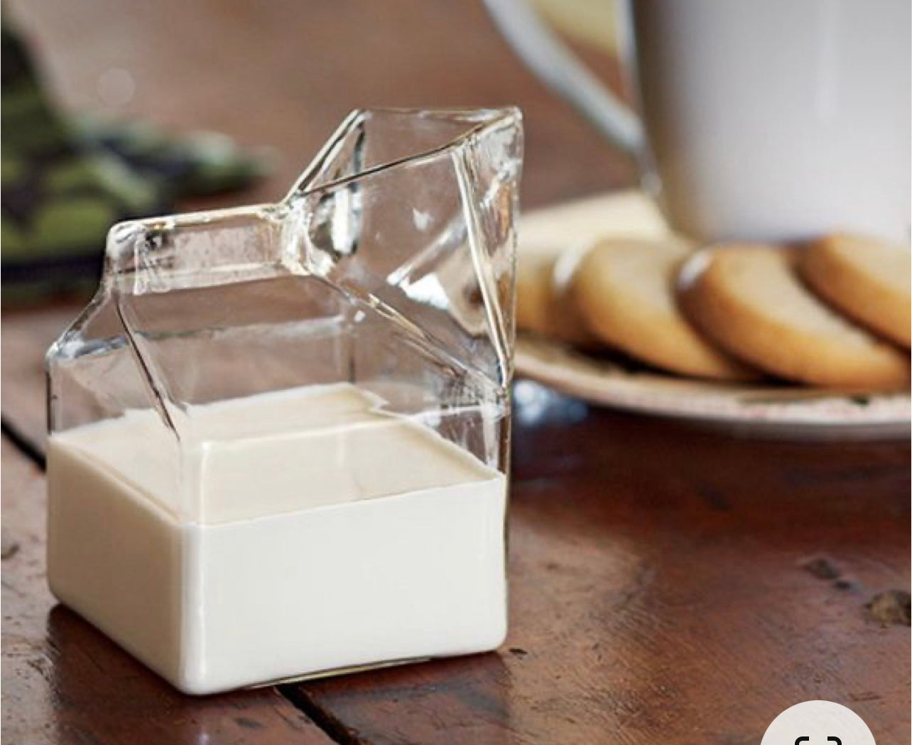 Borosilicate Glass Milk Carton Jar