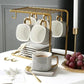 Golden Tea Cup & Saucer Stand for 6