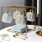 Golden Tea Cup & Saucer Stand for 6