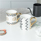 Coffee Mug with Gold Handle - Geometric
