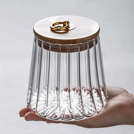 Borosilicate Glass Fluted Snack Glass Jars - Straight