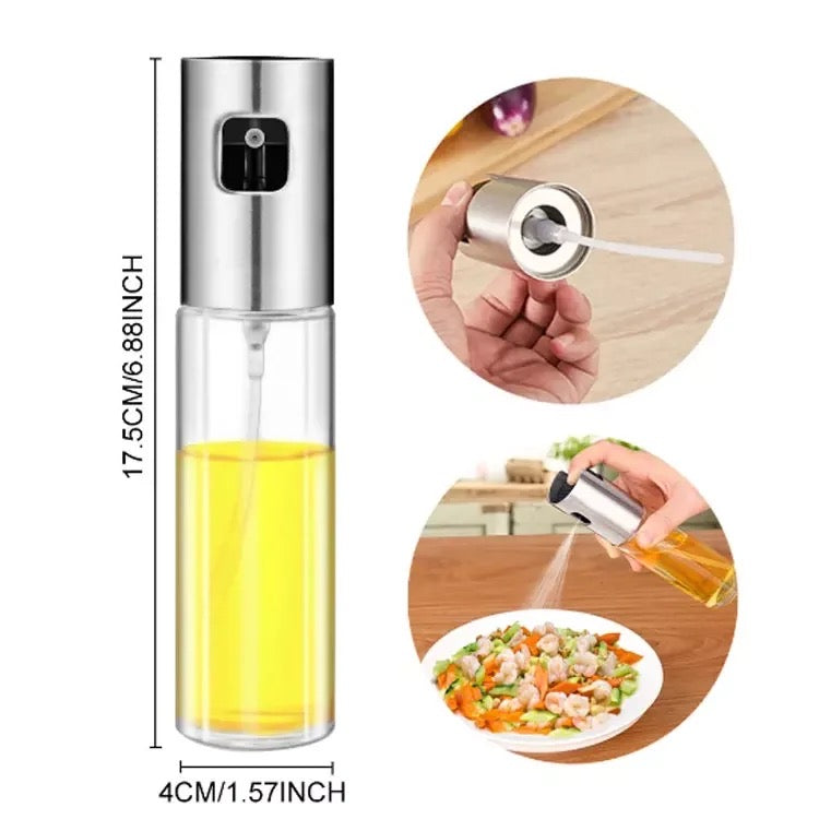 Glass Oil Dispenser Spray Bottle - BPA-Free, 100ml Capacity