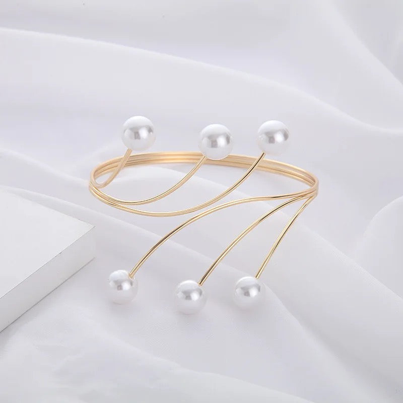 Curtain Accessory - Golden Ring Curtain Tieback with 6 Pearls