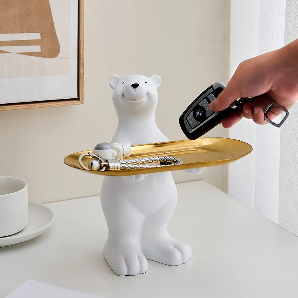 Bear Standing Sculpture Vanity Tray