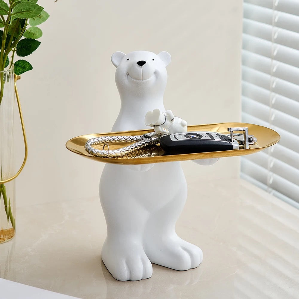 Bear Standing Sculpture Vanity Tray