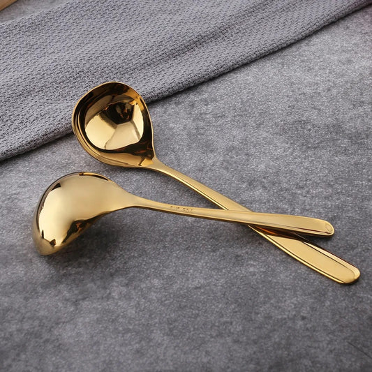 Gold Serving Spoon & Ladle - Stainless Steel Kadchi