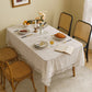 Dining Tablecloth - European Embroidered - White