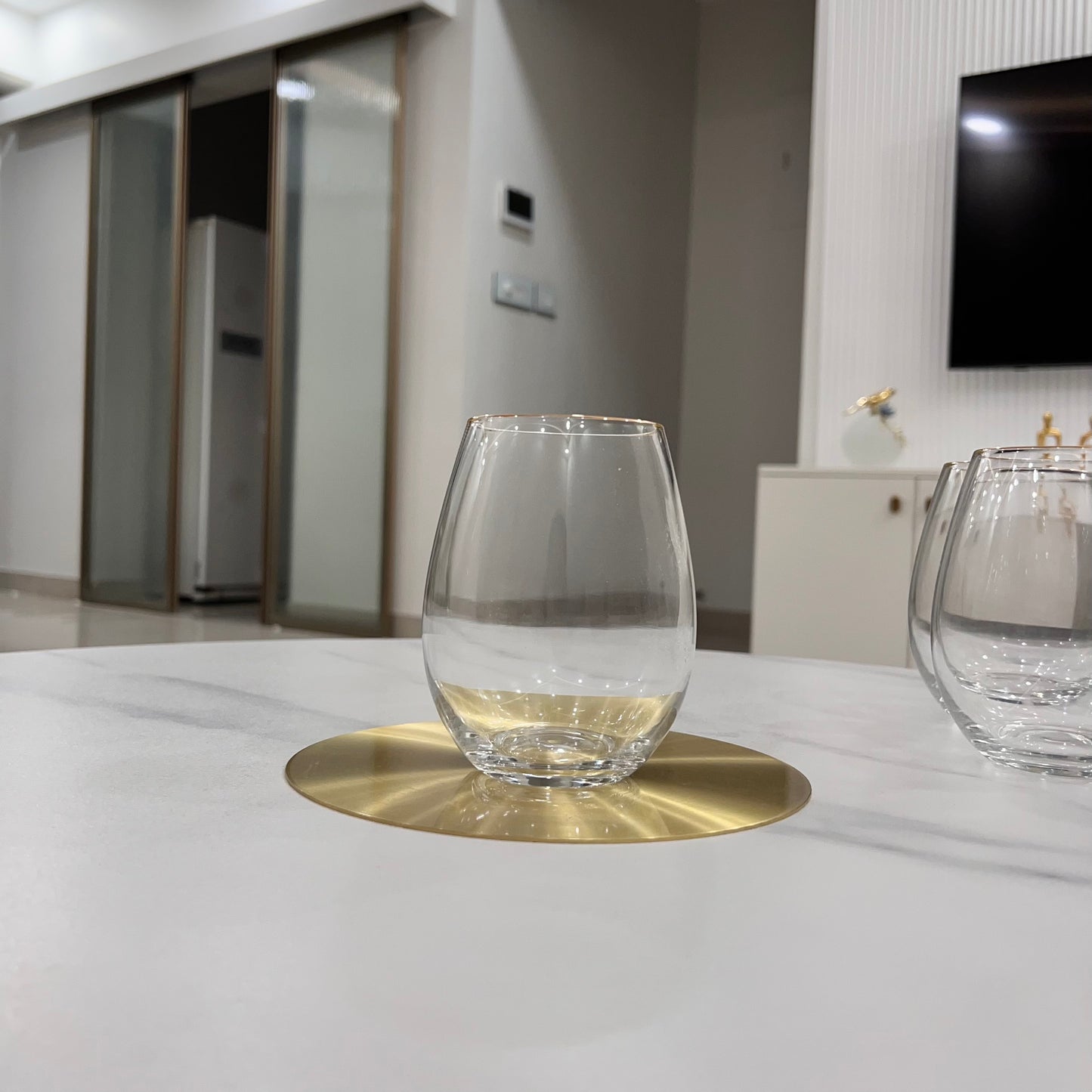 Set of 6 Glasses with gold rim