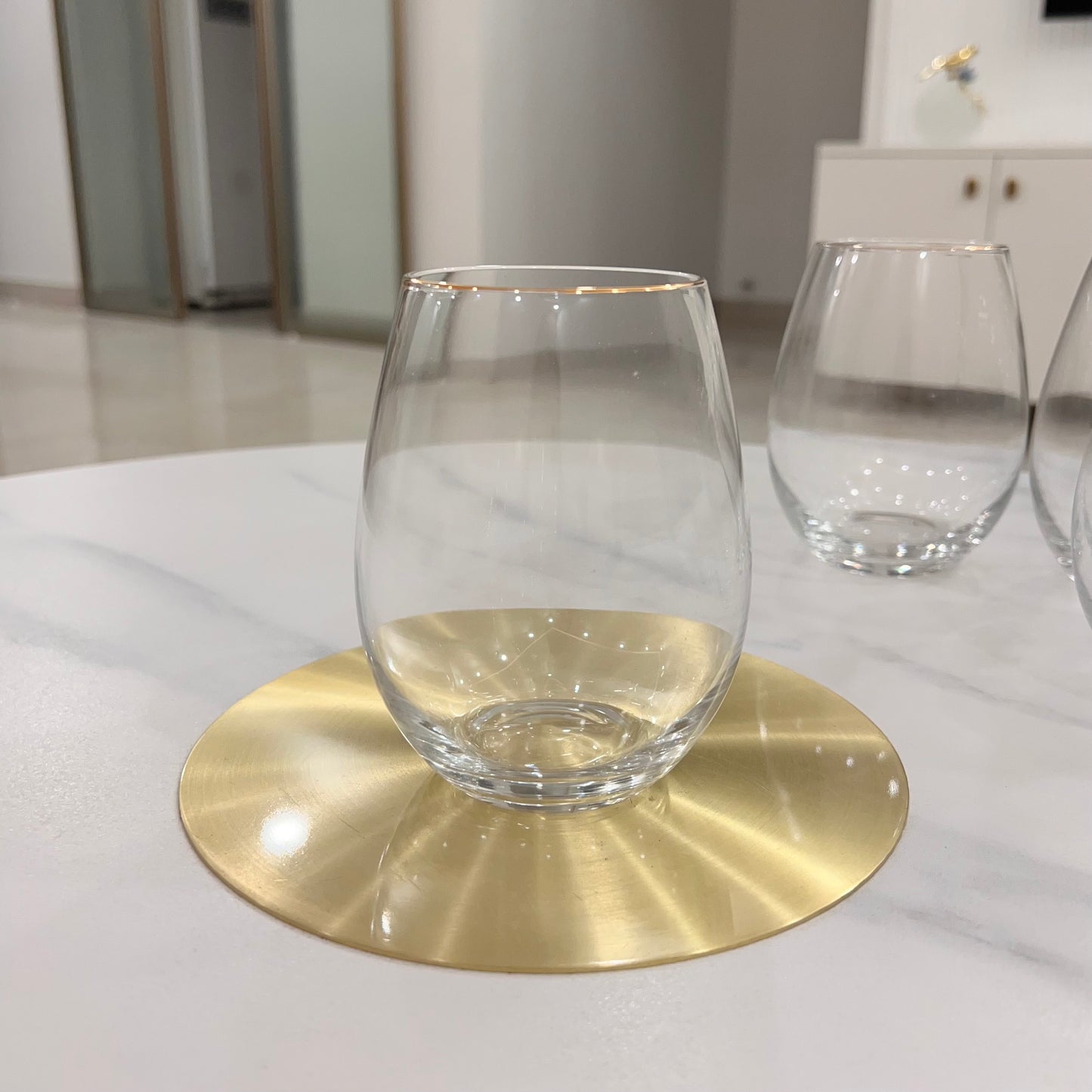 Set of 6 Glasses with gold rim