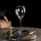 Premium Set of 2 Wine Glasses with Gold Accents - 420ml