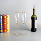 Premium Set of 2 Gold Rim Champagne Flutes with Gold Accents - 250ml