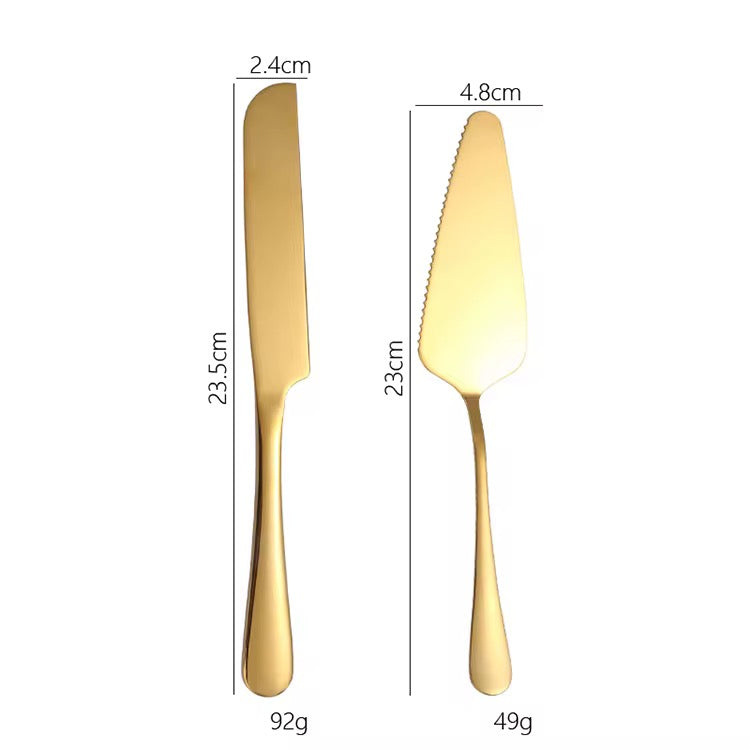 Cake Shovel and Knife Set - Gold, Silver & Rose Gold option