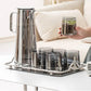 Luxury Grey Glass Jug Set with 4 or 6 Drinking Glasses