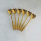 Dessert spoons - Heart Shape - Gold Tea Spoons 6 pcs