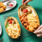 Gold Starter Snack Plate - Stainless Steel Chip & Dip Platter