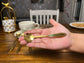Dessert spoons - Flower Chrysanthemum - Gold Tea Spoons 6 pcs