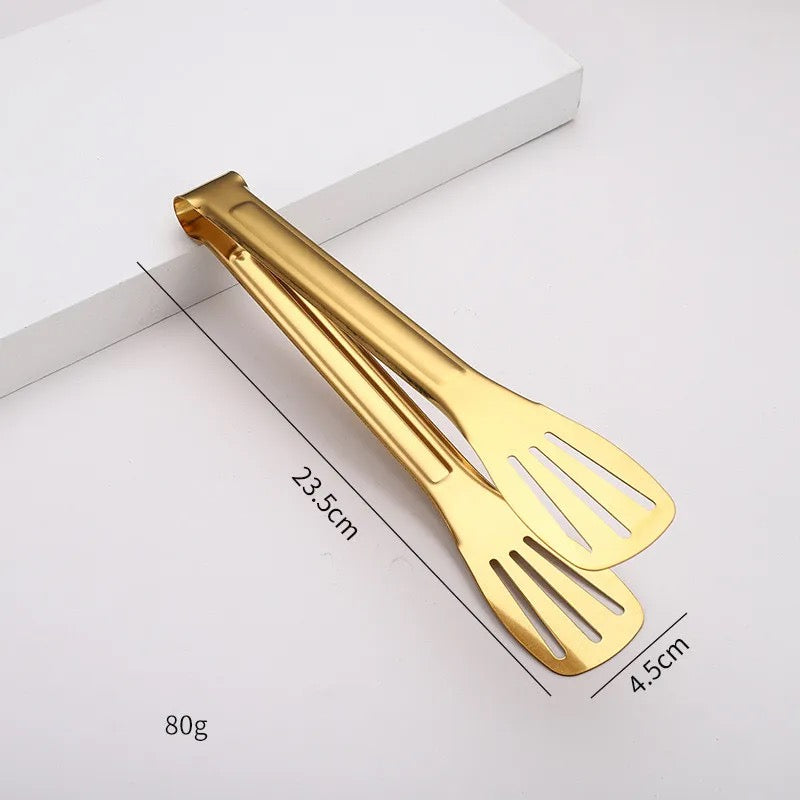 Classic Multipurpose Tong -Gold & Silver - Stainless Steel