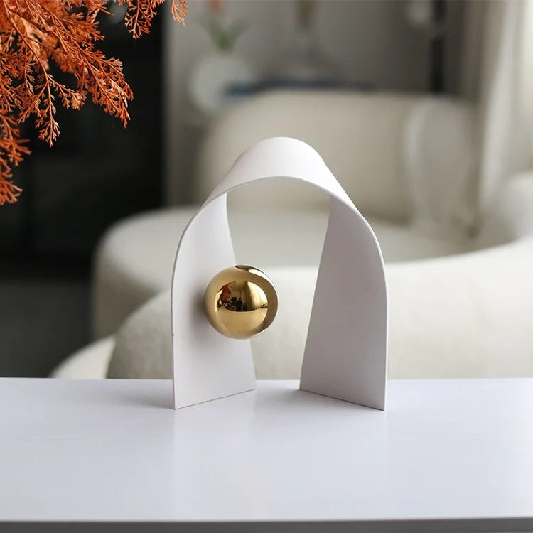 Luxury Decor Accent - White & Gold - Metal