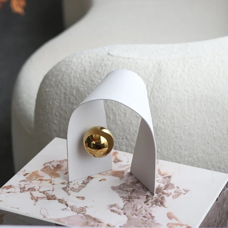 Luxury Decor Accent - White & Gold - Metal