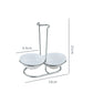 Double Stand for Serving Spoon - Gold & Silver (Ceramic Bowl included)