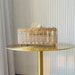 Fluted Glass Tissue Box Holder - Handcrafted Multipurpose Holder for Home Decor