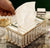 Fluted Glass Tissue Box Holder - Handcrafted Multipurpose Holder for Home Decor