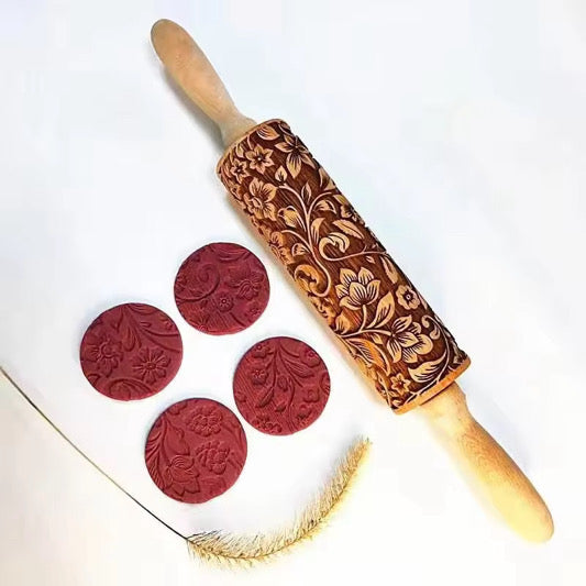 Engraved Rolling Pin - Baking Tool