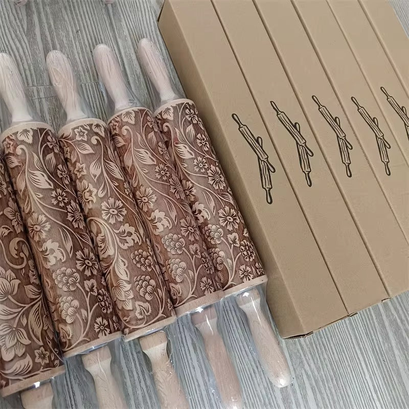 Engraved Rolling Pin - Baking Tool