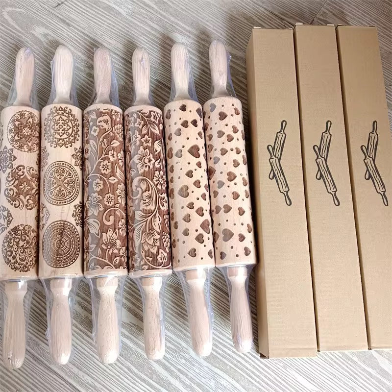 Engraved Rolling Pin - Baking Tool