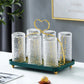Metal Glass Holder Stand & Organizer for 6 Glasses - 26x22x16.5 cm