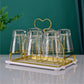 Metal Glass Holder Stand & Organizer for 6 Glasses - 26x22x16.5 cm