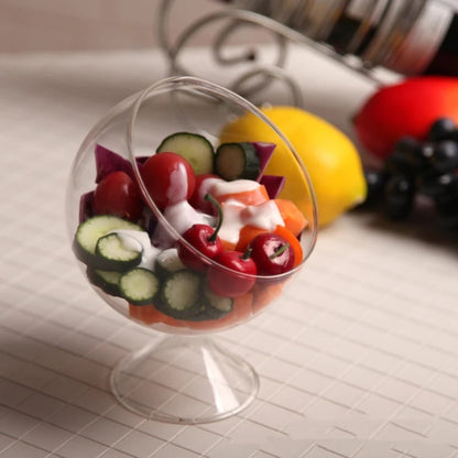 Large tilted glass bowl for gourmet desserts and salads – 12 cm