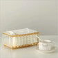 Fluted Glass Tissue Box Holder - Handcrafted Multipurpose Holder for Home Decor
