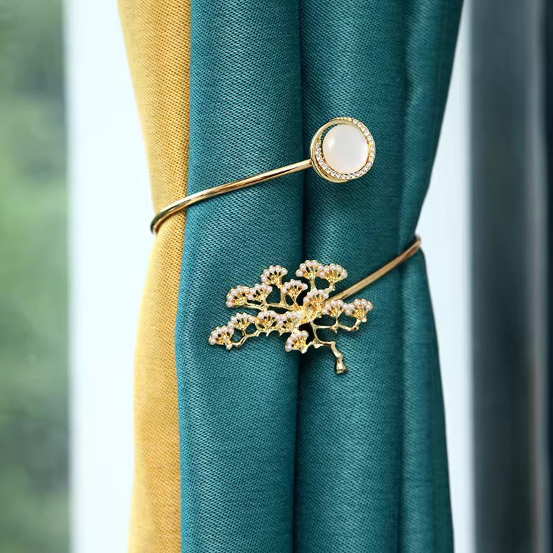 Luxury Gold Curtain Ring Tieback - Tree Design