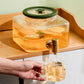 Borosilicate Glass Water Dispenser with Silver Stainless Steel Tap - 3200ml