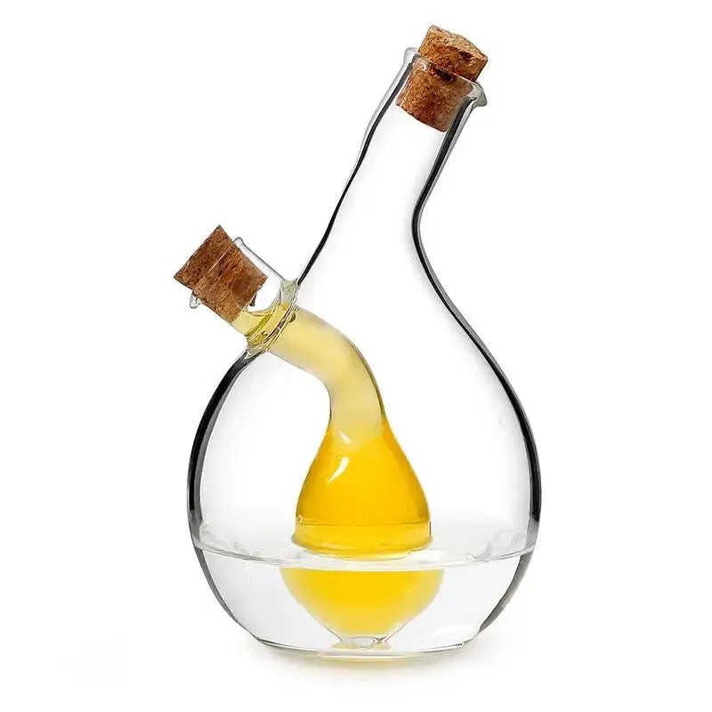 Dual Oil & Vinegar Glass Bottle & Cruet