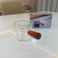 Glass Measurer and Tea Pan with Wooden Handle - 2 sizes (70ml and 400 ml)