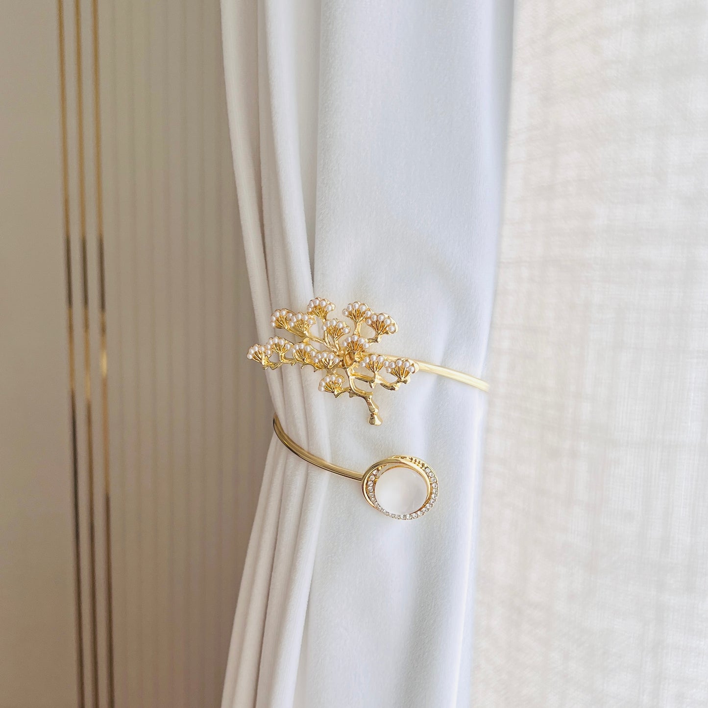 Luxury Gold Curtain Ring Tieback - Tree Design