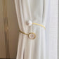 Luxury Gold Curtain Tieback with Pearl & Stone - Expandable Metal