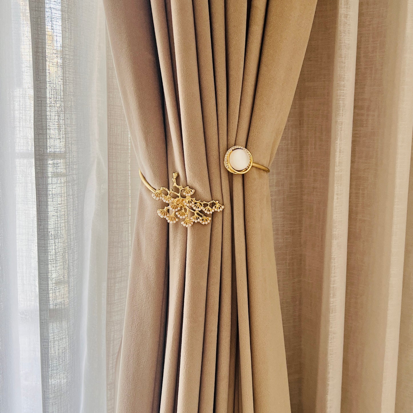 Luxury Gold Curtain Ring Tieback - Tree Design