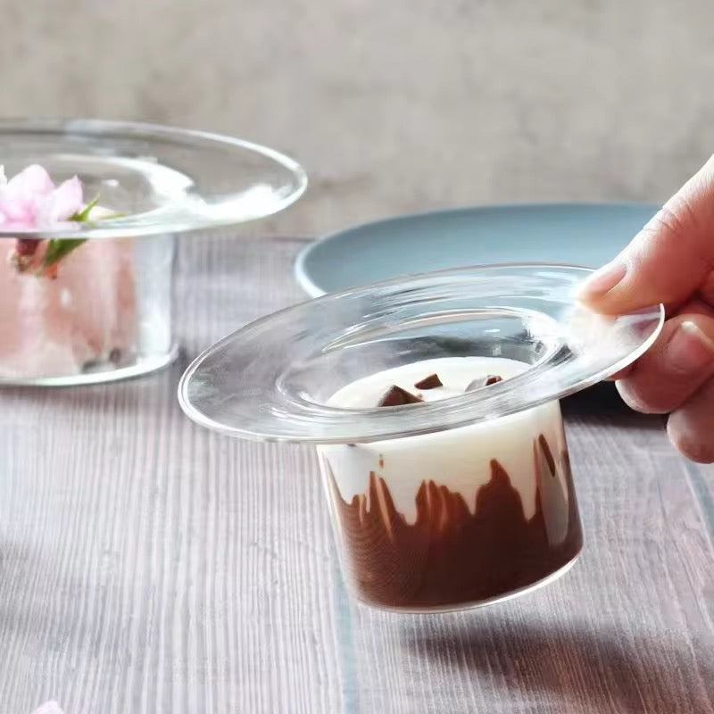 Hat shaped Dessert Bowl - Borosilicate Glass -2 sizes available