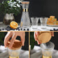 Transparent Glass Carafe Set with 4 Matching Glasses