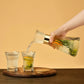 Transparent Glass Carafe Set with 4 Matching Glasses