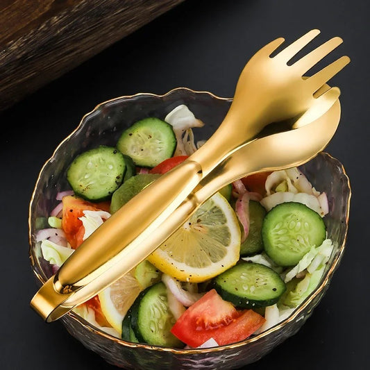 Salad & Noodle Tong - Gold Stainless Steel- Elegant Dining Essential
